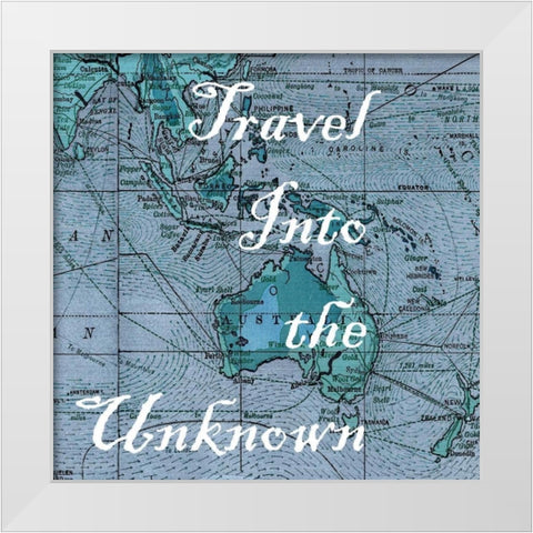 Map Words III White Modern Wood Framed Art Print by Studio W