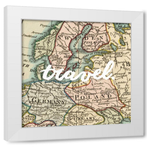 Map Words IV White Modern Wood Framed Art Print by Studio W
