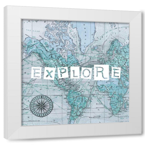 Map Words VI White Modern Wood Framed Art Print by Studio W