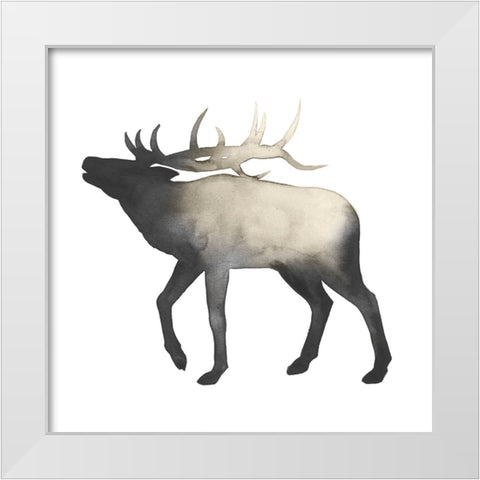 Sepia Animal Silhouette VI White Modern Wood Framed Art Print by Popp, Grace