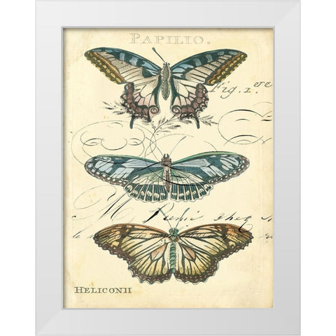 Custom Butterfly Ephemera I (GC) White Modern Wood Framed Art Print by Zarris, Chariklia
