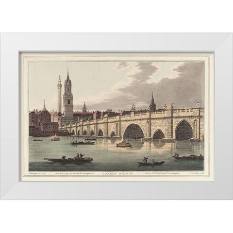 UA CH London Bridge White Modern Wood Framed Art Print by Stadler, Joseph