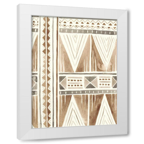 Tribal Impressions I White Modern Wood Framed Art Print by Vess, June Erica