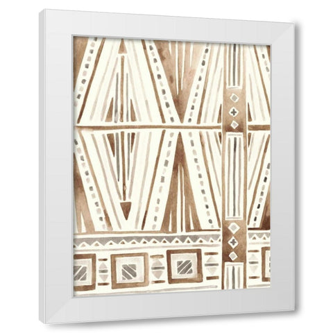 Tribal Impressions IV White Modern Wood Framed Art Print by Vess, June Erica