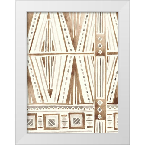 Tribal Impressions IV White Modern Wood Framed Art Print by Vess, June Erica