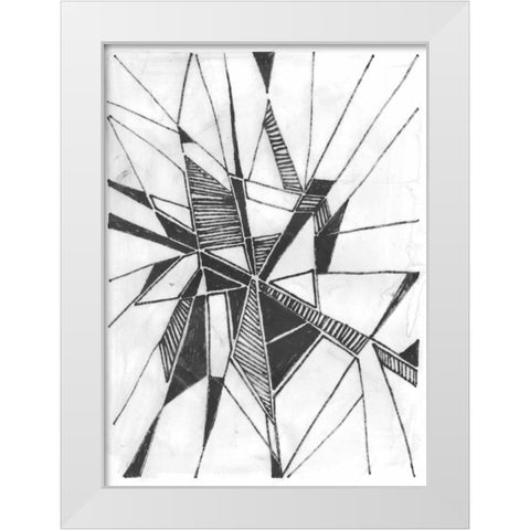 Symbol Imprint II White Modern Wood Framed Art Print by Vess, June Erica