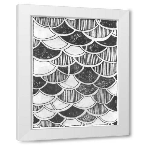 Symbol Imprint III White Modern Wood Framed Art Print by Vess, June Erica