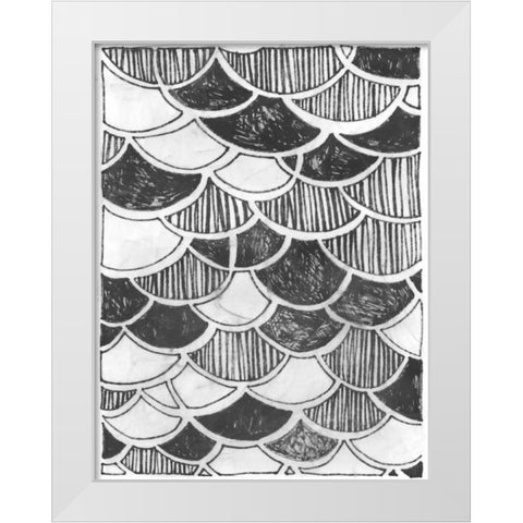 Symbol Imprint III White Modern Wood Framed Art Print by Vess, June Erica