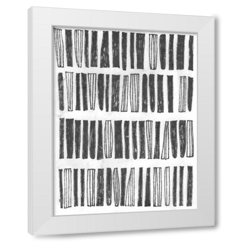 Symbol Imprint IV White Modern Wood Framed Art Print by Vess, June Erica