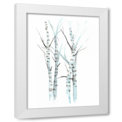 Aquarelle Birches I White Modern Wood Framed Art Print by Popp, Grace