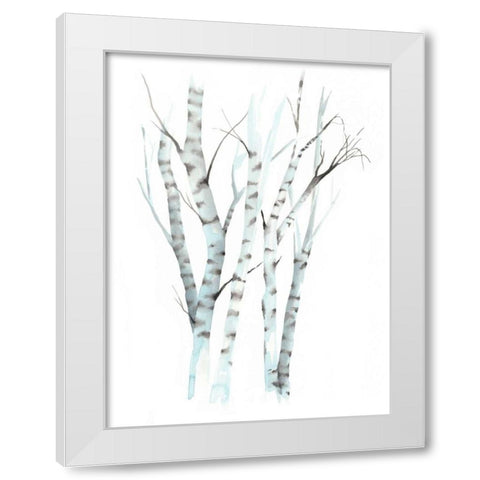 Aquarelle Birches II White Modern Wood Framed Art Print by Popp, Grace