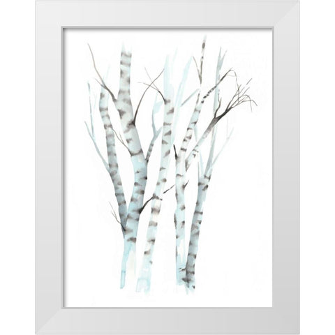 Aquarelle Birches II White Modern Wood Framed Art Print by Popp, Grace