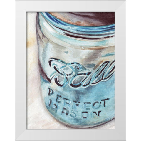 Custom Mason Jar I (ASH) White Modern Wood Framed Art Print by Redstreake
