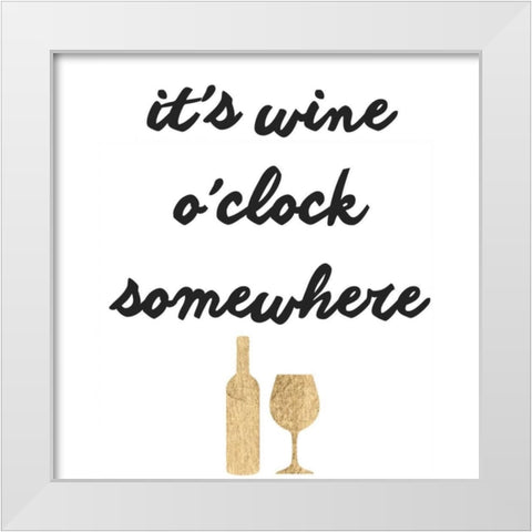 Wine Sentiment V White Modern Wood Framed Art Print by Hambly, Anna