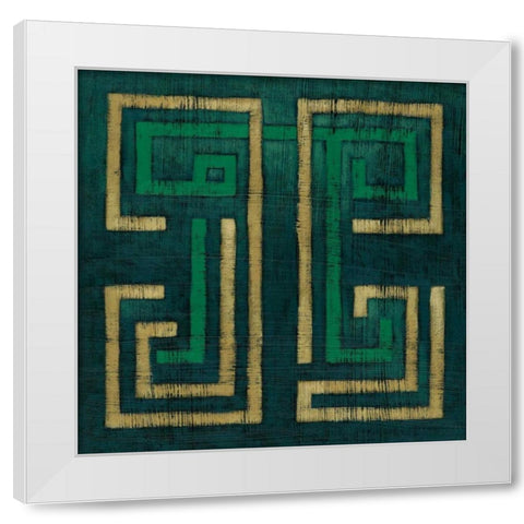 Emerald Diversion I White Modern Wood Framed Art Print by Zarris, Chariklia