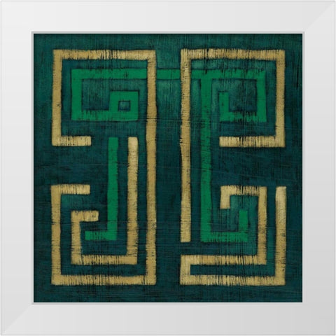 Emerald Diversion I White Modern Wood Framed Art Print by Zarris, Chariklia