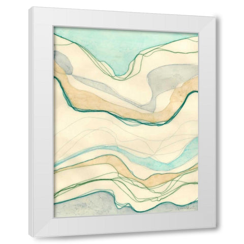 Ocean Cascade I White Modern Wood Framed Art Print by Lam, Vanna
