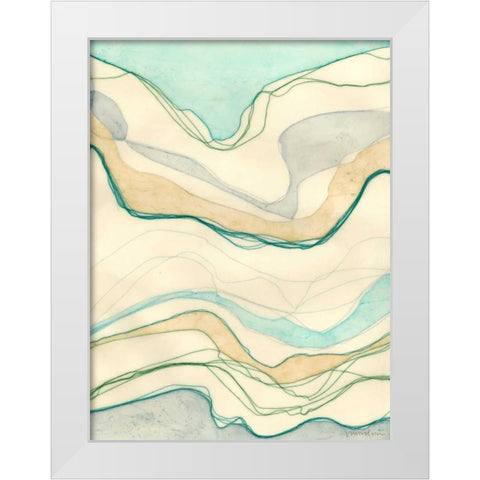Ocean Cascade I White Modern Wood Framed Art Print by Lam, Vanna