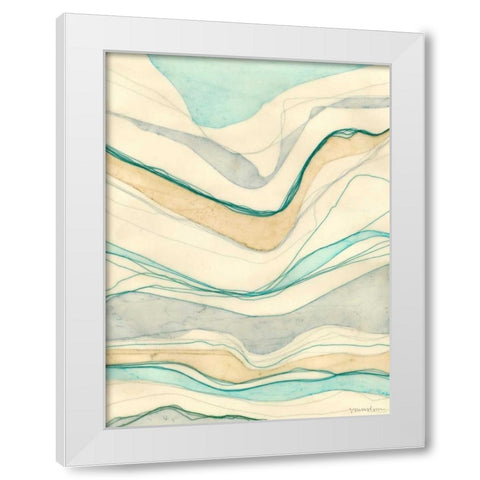 Ocean Cascade II White Modern Wood Framed Art Print by Lam, Vanna