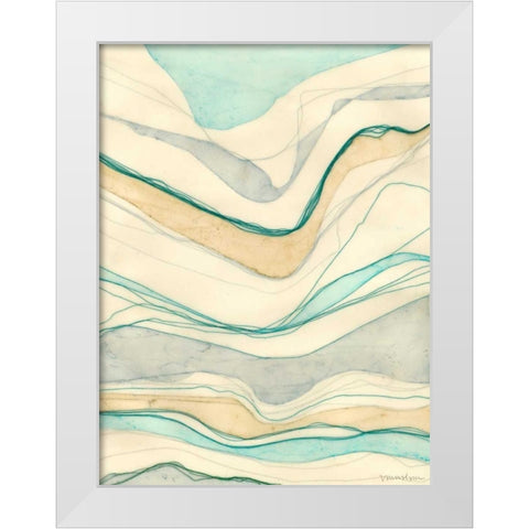 Ocean Cascade II White Modern Wood Framed Art Print by Lam, Vanna