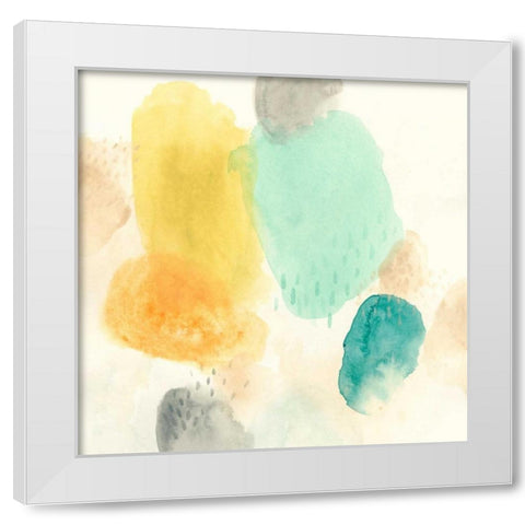 River Stones I White Modern Wood Framed Art Print by Vess, June Erica