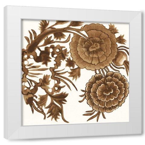 Tapestry Floral III White Modern Wood Framed Art Print by McCavitt, Naomi