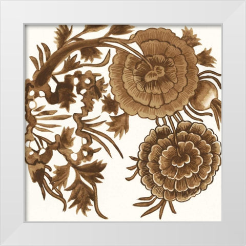 Tapestry Floral III White Modern Wood Framed Art Print by McCavitt, Naomi