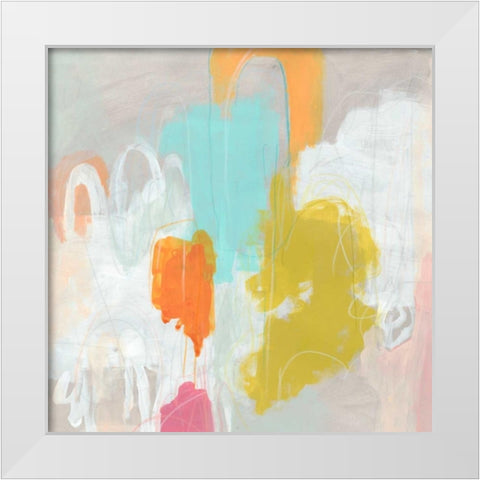 Samba I White Modern Wood Framed Art Print by Vess, June Erica