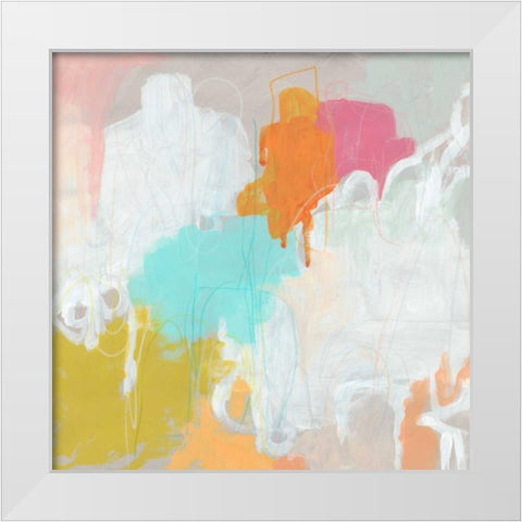Samba II White Modern Wood Framed Art Print by Vess, June Erica