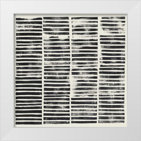 Stripe Block Prints II White Modern Wood Framed Art Print by Popp, Grace