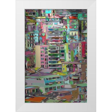 Stack III White Modern Wood Framed Art Print by Burghardt, James