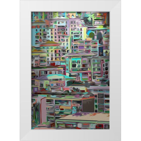 Stack IV White Modern Wood Framed Art Print by Burghardt, James