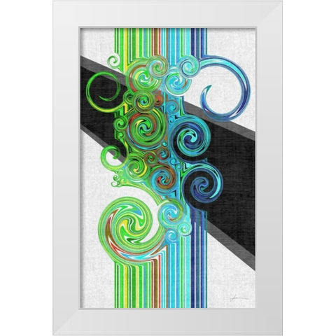 Twirl I White Modern Wood Framed Art Print by Burghardt, James