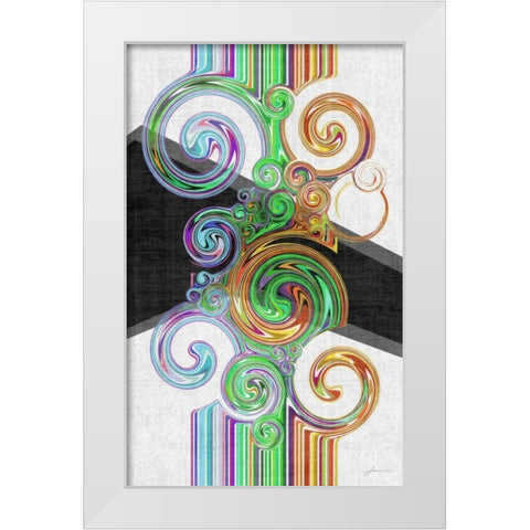 Twirl III White Modern Wood Framed Art Print by Burghardt, James