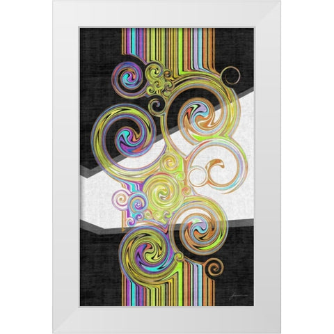 Twirl IV White Modern Wood Framed Art Print by Burghardt, James