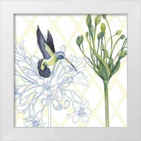 Hummingbird Dance III White Modern Wood Framed Art Print by Popp, Grace