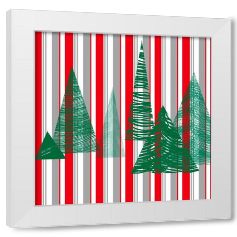 Oh Christmas Tree III White Modern Wood Framed Art Print by Gordon, Sharon
