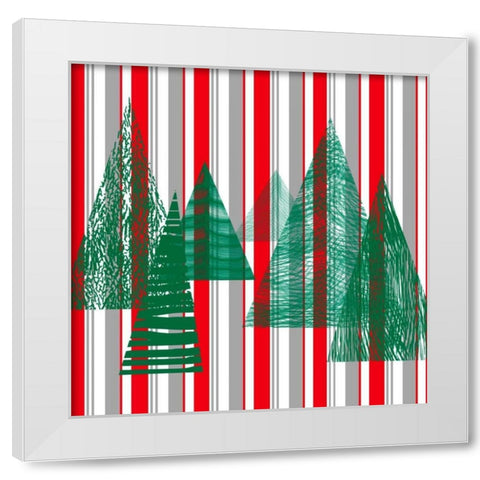 Oh Christmas Tree IV White Modern Wood Framed Art Print by Gordon, Sharon