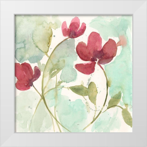 Sweetheart Flowers II White Modern Wood Framed Art Print by Goldberger, Jennifer