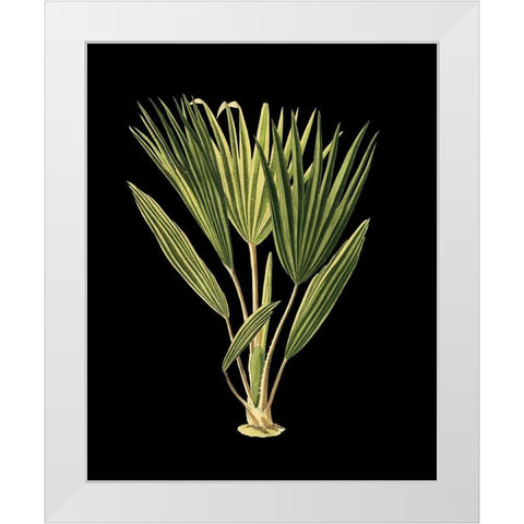 Custom Green Leaves on Black V (LG) White Modern Wood Framed Art Print by Vision Studio