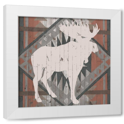 Southwest Lodge Silhouette IV White Modern Wood Framed Art Print by Vision Studio