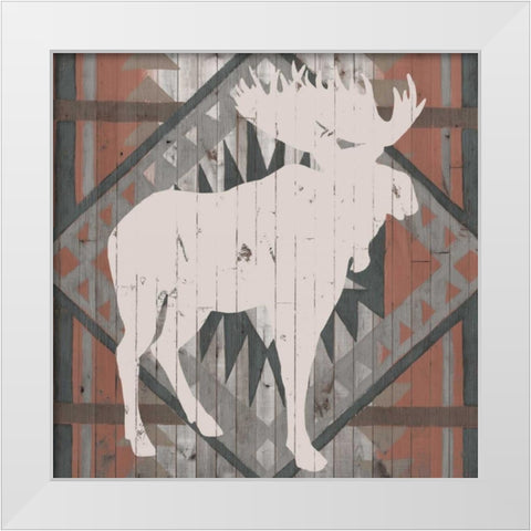 Southwest Lodge Silhouette IV White Modern Wood Framed Art Print by Vision Studio
