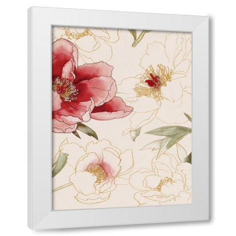 Unfinished Floral II White Modern Wood Framed Art Print by Popp, Grace