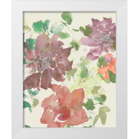 Fuchsia Inked Blooms II White Modern Wood Framed Art Print by Studio W
