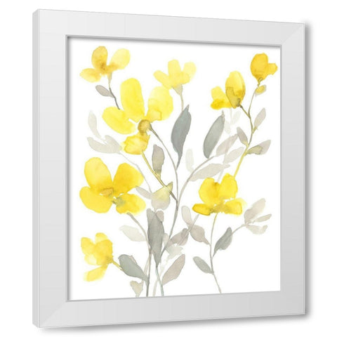 Yellow and Grey Garden I White Modern Wood Framed Art Print by Goldberger, Jennifer