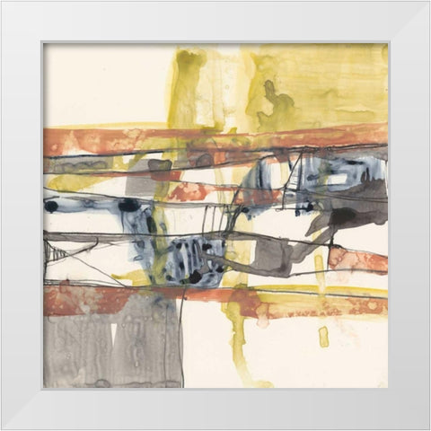 Stepped Abstract I White Modern Wood Framed Art Print by Goldberger, Jennifer