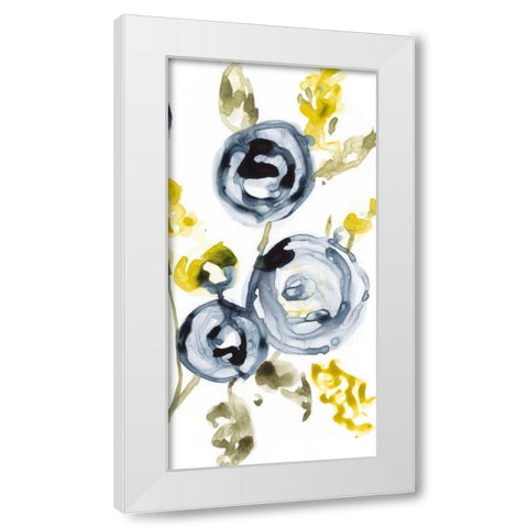 Navy Anemone II White Modern Wood Framed Art Print by Goldberger, Jennifer