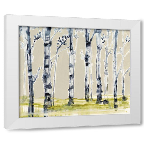 Parchment Birchline I White Modern Wood Framed Art Print by Goldberger, Jennifer