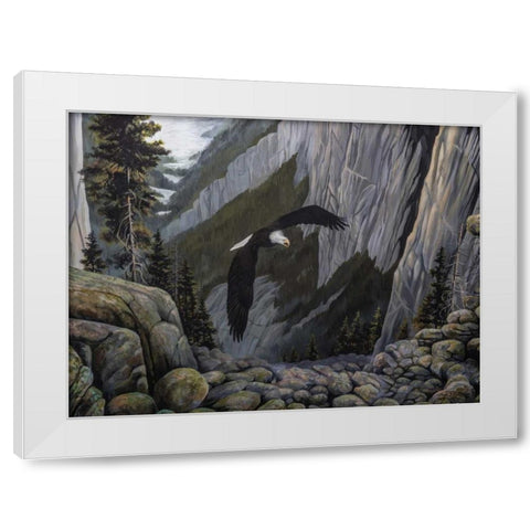 Soaring High I White Modern Wood Framed Art Print by Lynnsy, B.