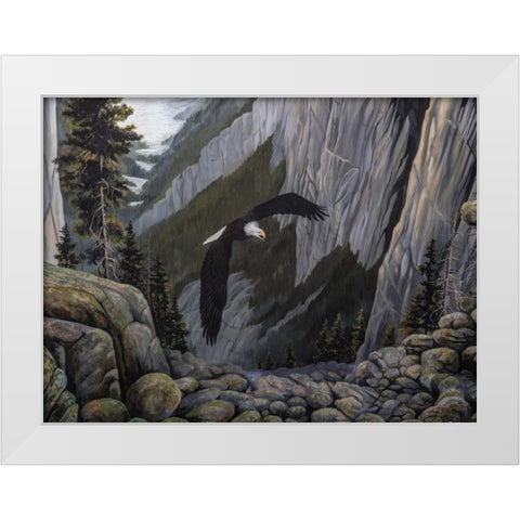 Soaring High I White Modern Wood Framed Art Print by Lynnsy, B.